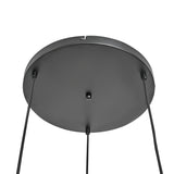 Pendellampe 3-lys blandet røgfarvet glas industriel stue spisestue røgfarvet sort