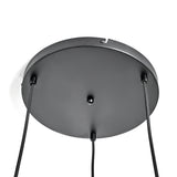 Pendellampe med 3 lyskilder, kugleformet, røget glas, industriel, stue, spisestue, røget sort, grå 