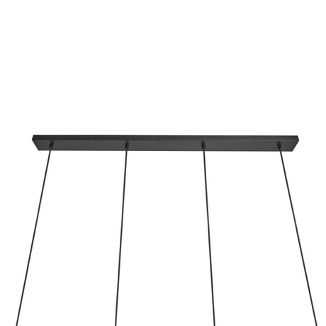 Hanglamp Zwart met Smoke Glas – 4-Lichts Langwerpig | Xavi