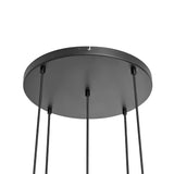 Hængelampe med 5 lys i mix | Røget glas | Industriel | Stue | Spisestue | Røget | Sort