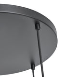 Hængelampe med 5 lys i mix | Røget glas | Industriel | Stue | Spisestue | Røget | Sort