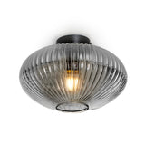 Design Loftlampe Rund Røget Glas -