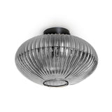 Design Loftlampe Rund Røget Glas -