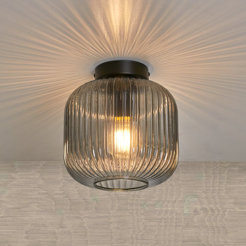 Rund loftlampe - smoke