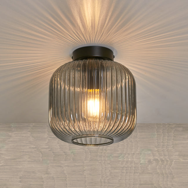 Ronde Plafondlamp Smoke Glas 