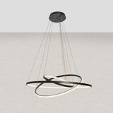 Design Hængelampe Sort - LED 3 farver - Tre ringe - Justerbar i højden - Spisestue - Stue