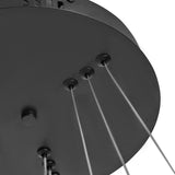 Design Hængelampe Sort - LED 3 farver - Tre ringe - Justerbar i højden - Spisestue - Stue