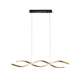 Aflang LED-pendellampe i guldbølgeform – 3 farver