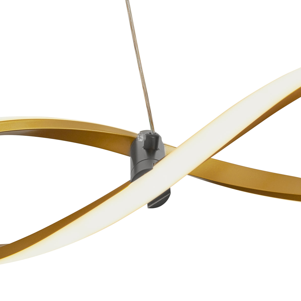 Aflang LED-pendellampe i guldbølgeform – 3 farver