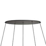 Oval pendellampe – sort med gulddetaljer og røget glas, 5-lampe